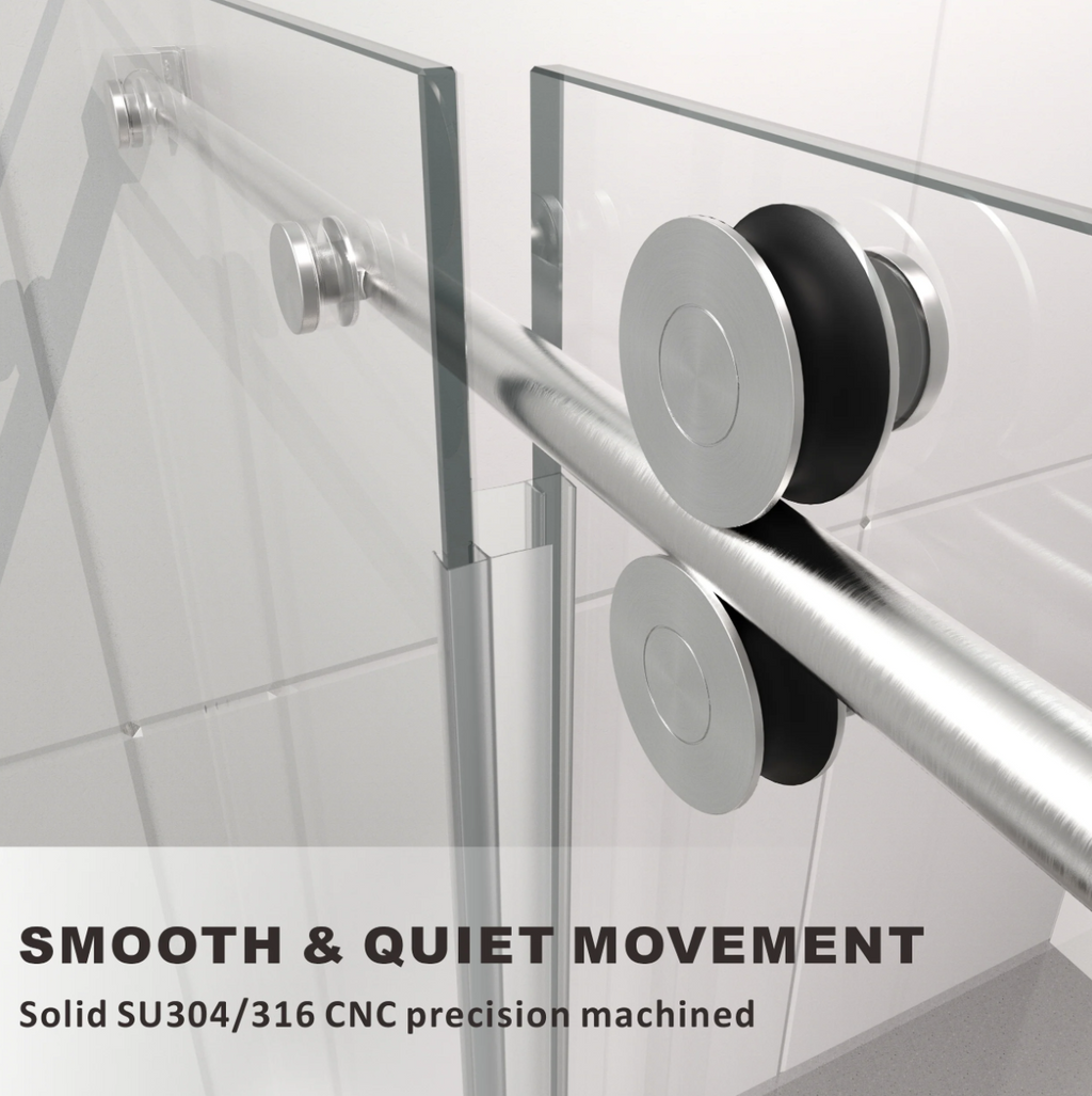 SS04 SINGLE SLIDING GLASS SHOWER DOOR-CHROME