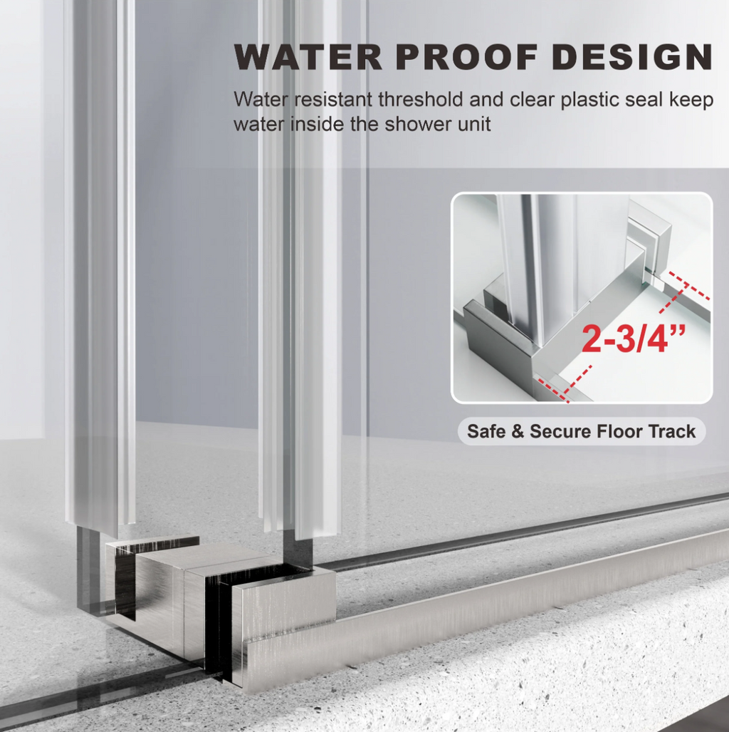 SS04 SINGLE SLIDING GLASS SHOWER DOOR-SPACE GRAY