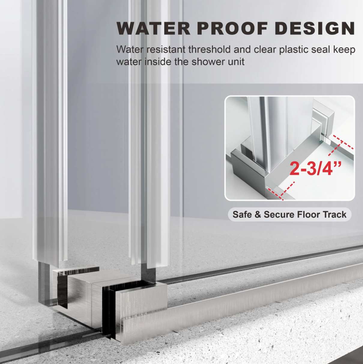 SS04 SINGLE SLIDING GLASS SHOWER DOOR-BRUSHED NICKEL