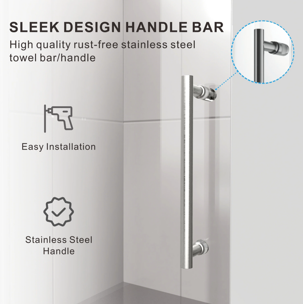 SS04 SINGLE SLIDING GLASS SHOWER DOOR-SPACE GRAY