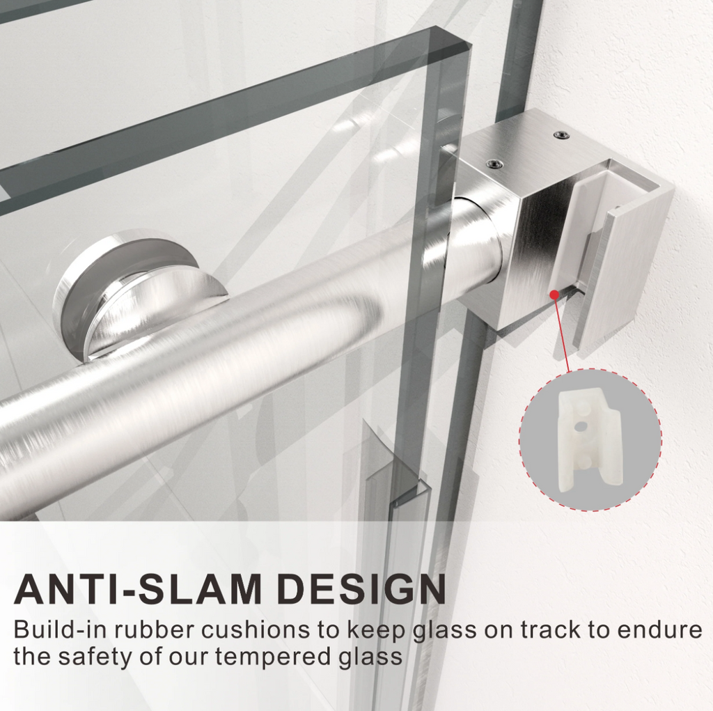 SS04 SINGLE SLIDING GLASS SHOWER DOOR-SPACE GRAY