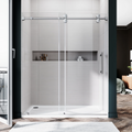 SS04 SINGLE SLIDING GLASS SHOWER DOOR-BRUSHED NICKEL