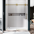 SS04 SINGLE SLIDING GLASS SHOWER DOOR-SATIN BRASS
