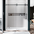 SS04 SINGLE SLIDING GLASS SHOWER DOOR-SPACE GRAY