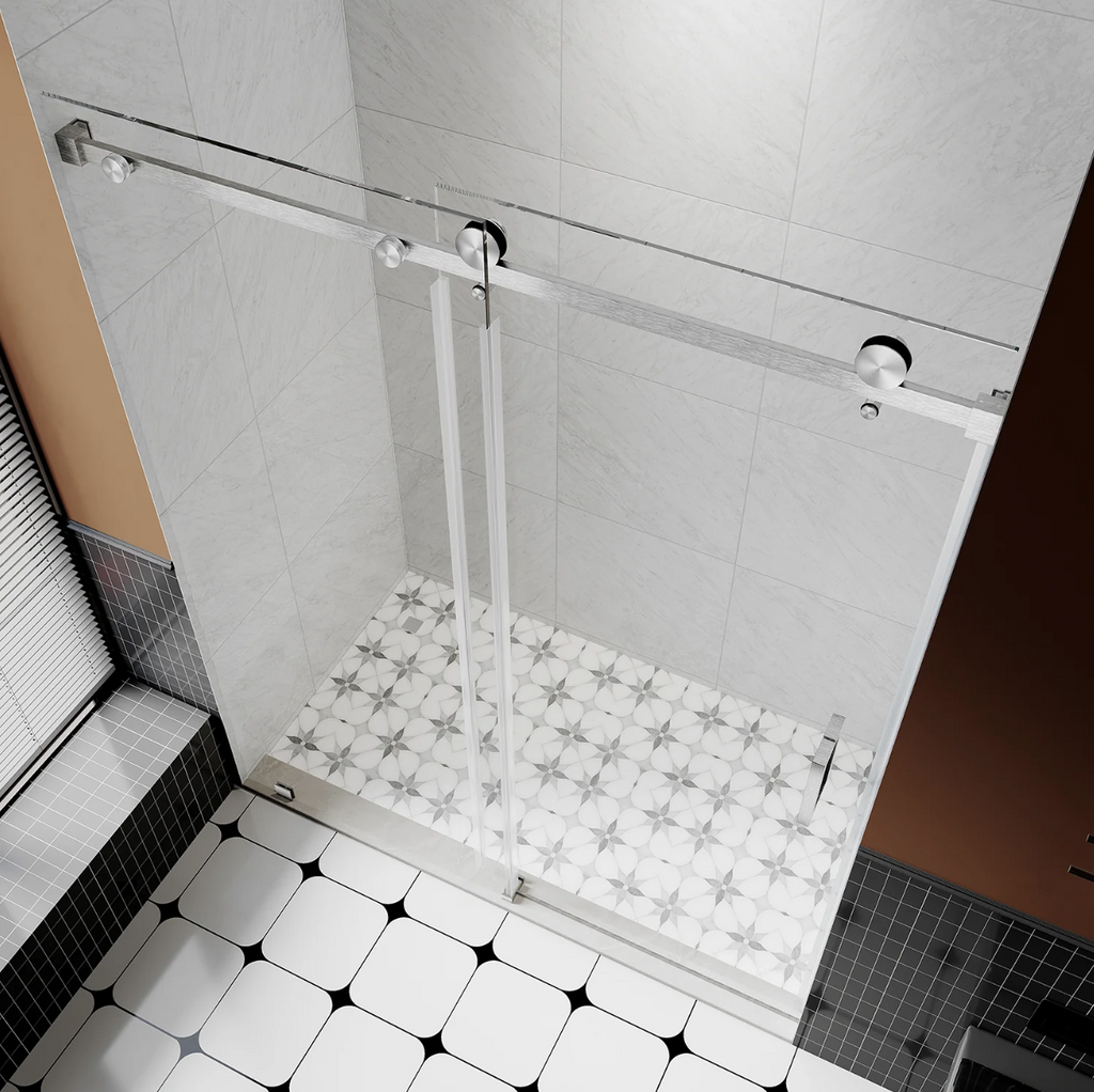 SS05 SINGLE SLIDING GLASS SHOWER DOOR-CHROME