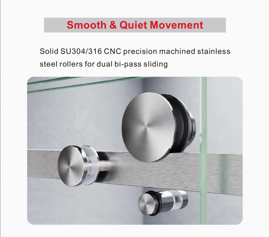 SS05 SINGLE SLIDING GLASS SHOWER DOOR-SATIN BRASS