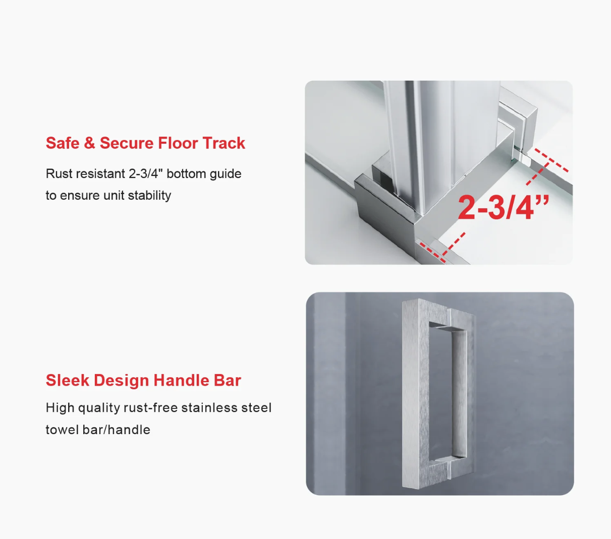 SS05 SINGLE SLIDING GLASS SHOWER DOOR-CHROME