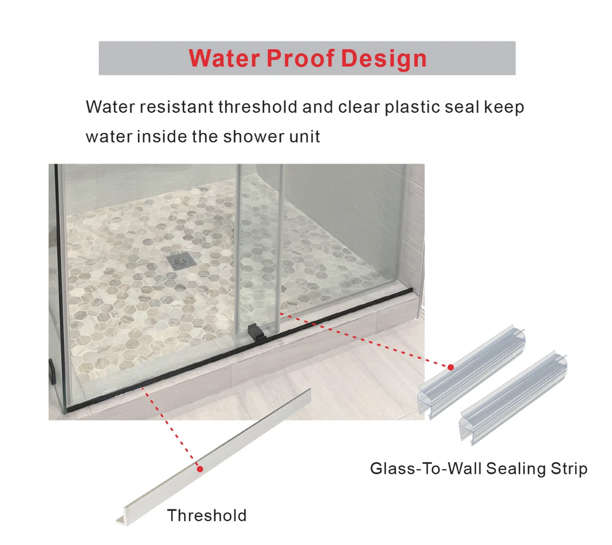 SS05 SINGLE SLIDING GLASS SHOWER DOOR-SPACE GRAY