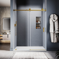 SS05 SINGLE SLIDING GLASS SHOWER DOOR-SATIN BRASS