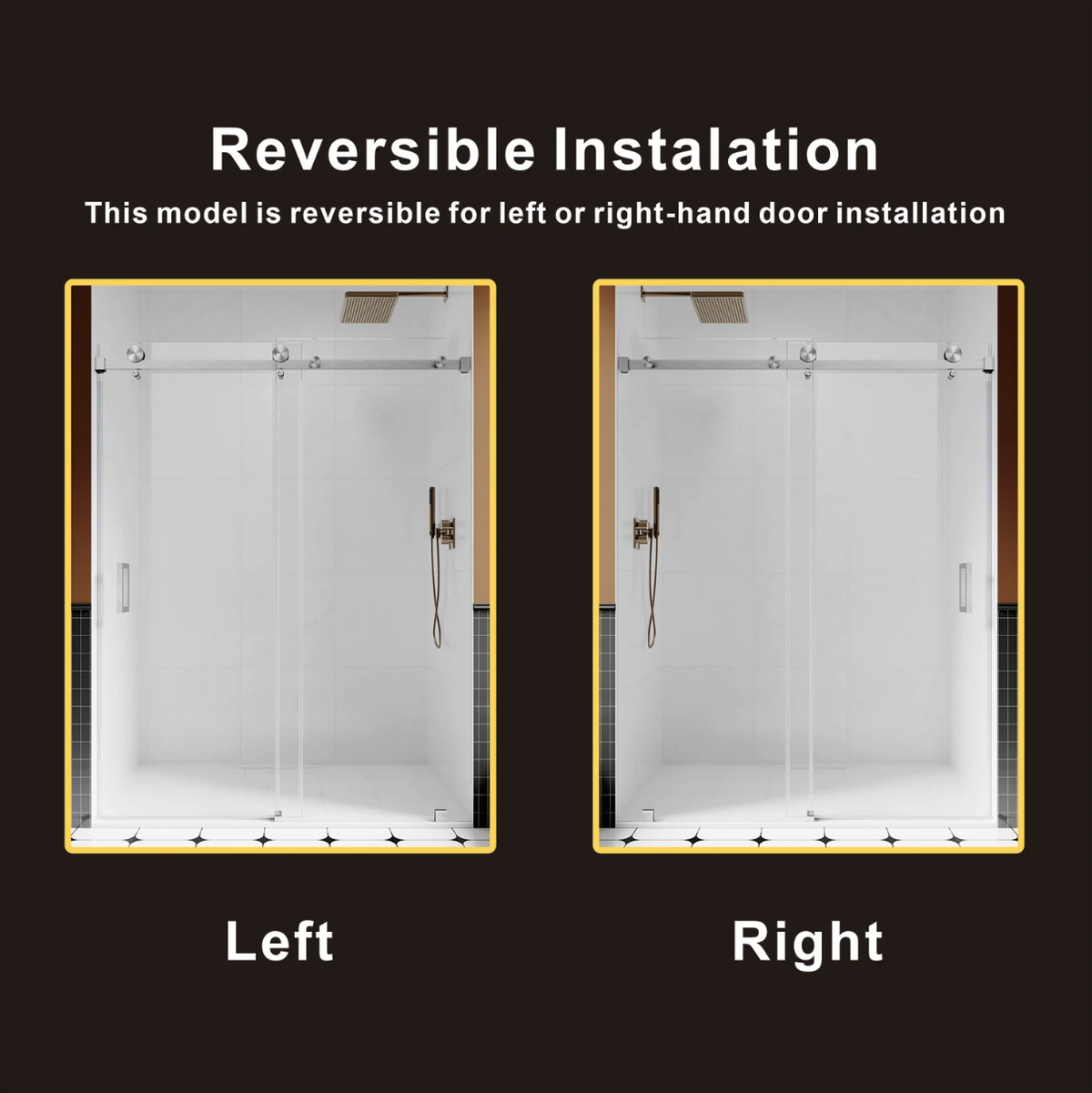 SS05 SINGLE SLIDING GLASS SHOWER DOOR-CHROME